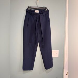 Wilfred High Rise Belted Navy Pants, sz 6